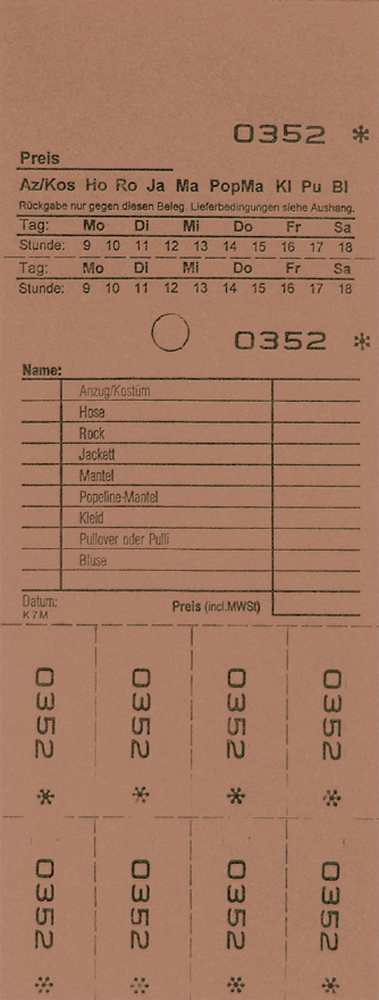 TICKETS DE DEPOT KOMBI 7M,BRUN 