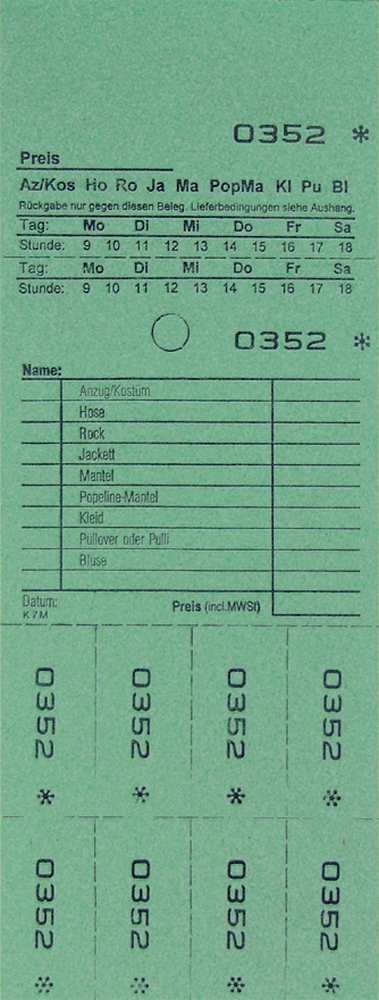 TICKETS DE DEPOT KOMBI 7M,VERT 
