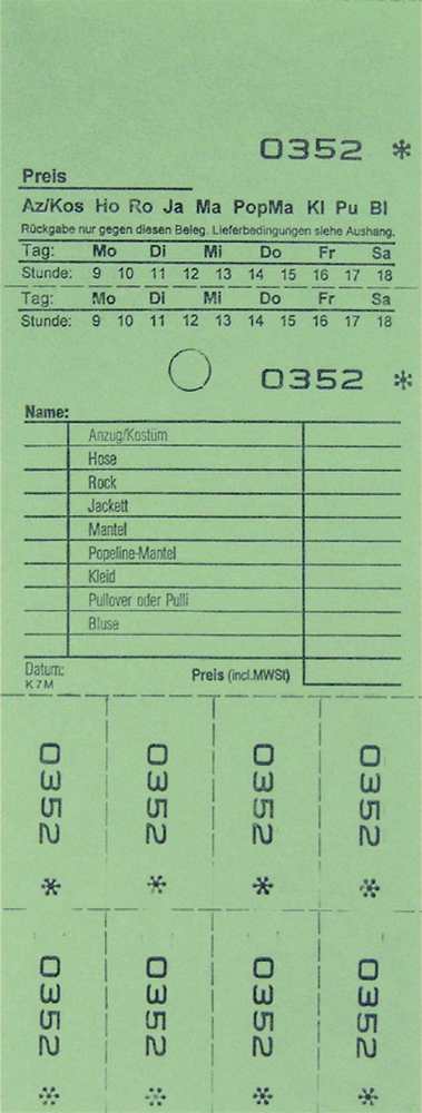 TICKETS DE DEPOT KOMBI 7M,VERT 
