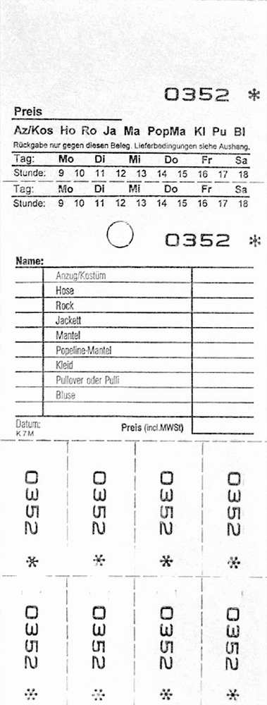 TICKETS DE DEPOT KOMBI 7M, 