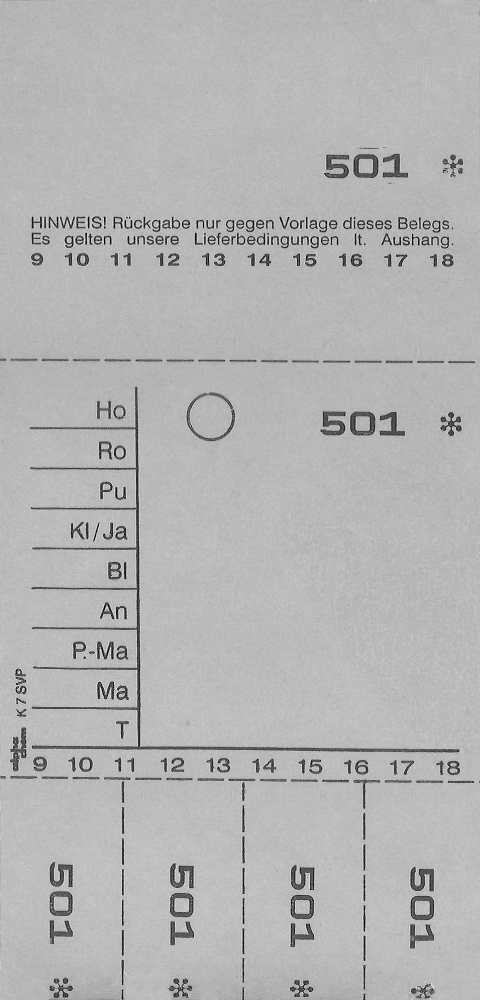 TICKETS DE DEPOT KOMBI 7SVP, 