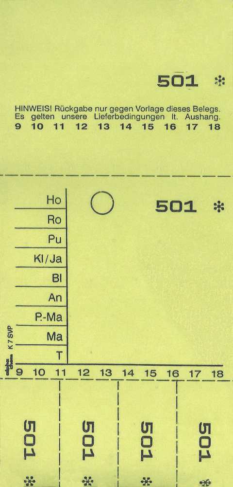 TICKETS DE DEPOT KOMBI 7SVP, 