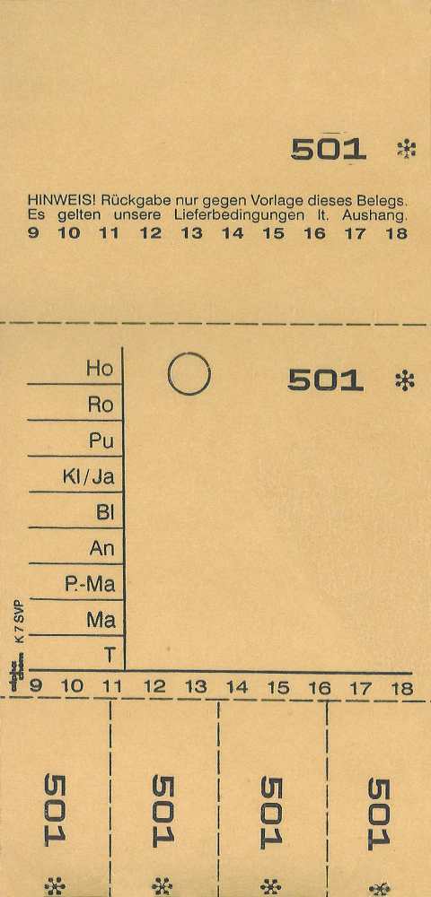 TICKETS DE DEPOT KOMBI 7SVP, 