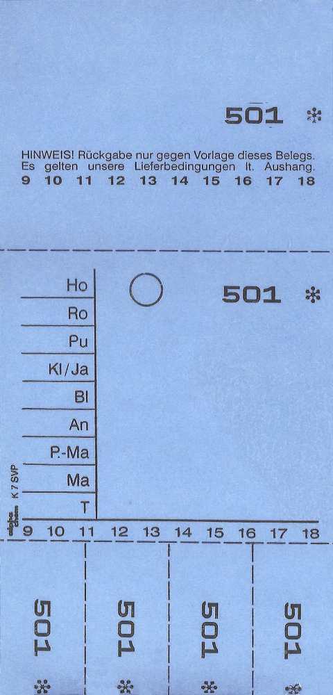 TICKETS DE DEPOT KOMBI 7SVP, 