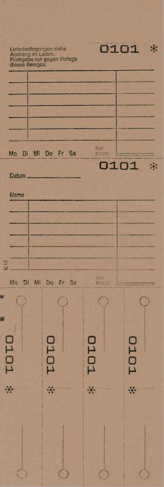 TICKETS DE DEPOT KOMBI 17,BRUN 