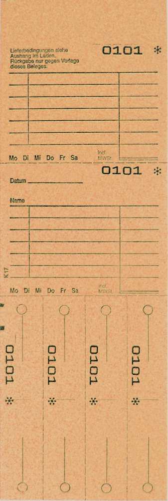 TICKETS DE DEPOT KOMBI 17, 