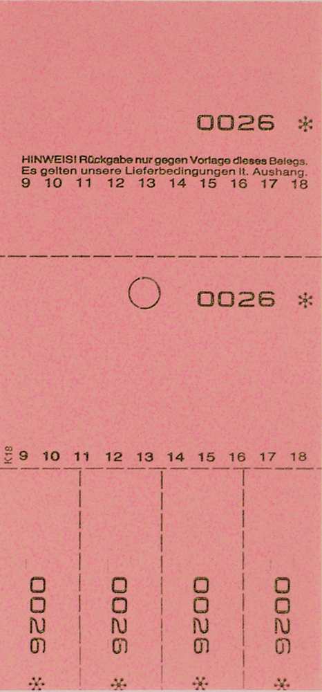 Annahmeblock Kombi 18, rot, Mindestmenge 