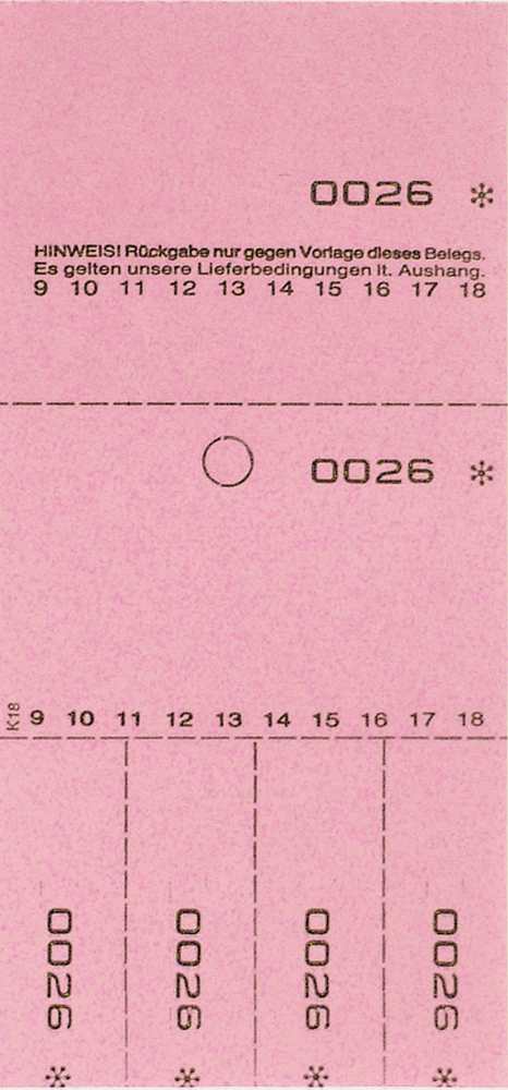 TICKETS DE DEPOT KOMBI 18,ROSE 