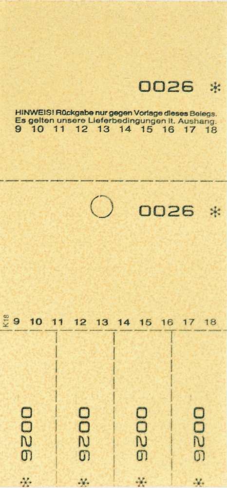 Annahmeblock Kombi 18, gelb, Mindestmenge 