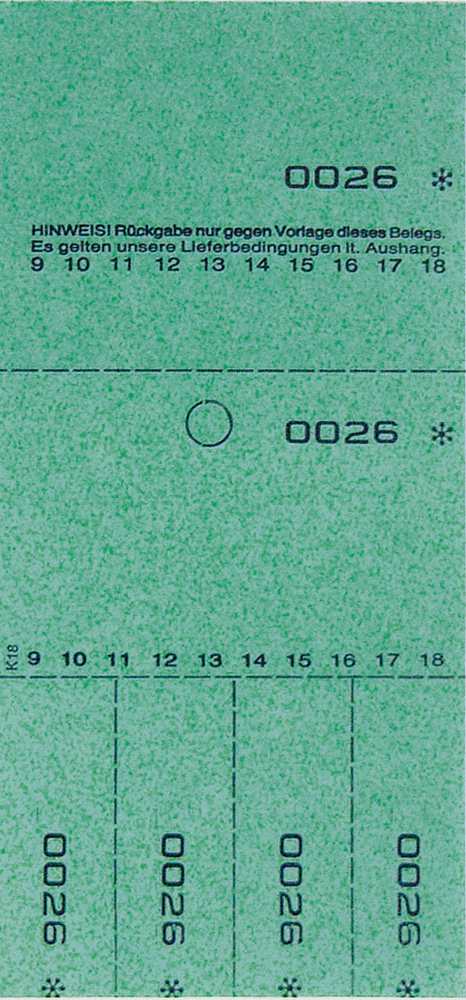 Annahmeblock Kombi 18, grün, Mindestmenge 