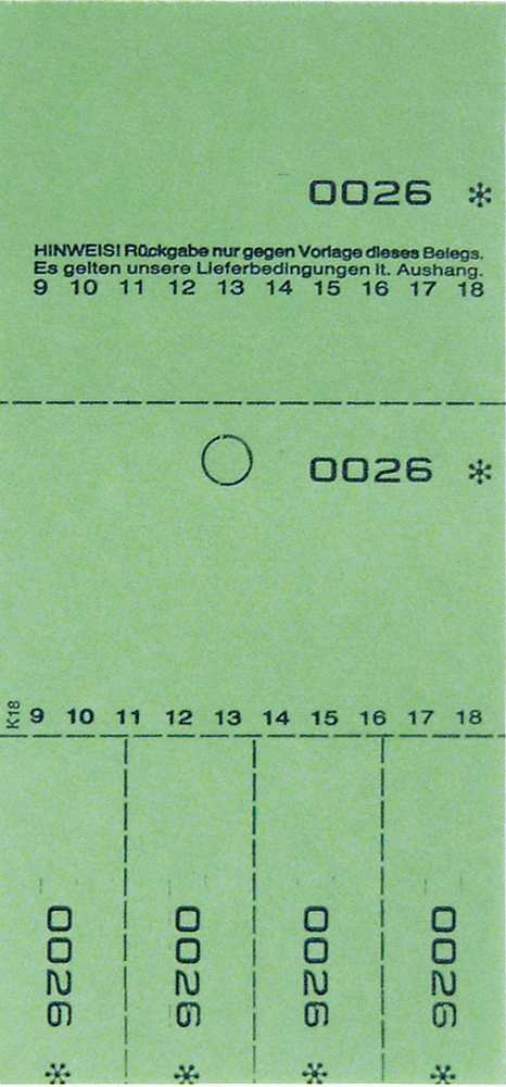 Annahmeblock Kombi 18, hellgrün, Mindestmenge 