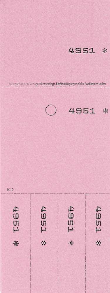 TICKETS DE DEPOT KOMBI 19,ROSE 