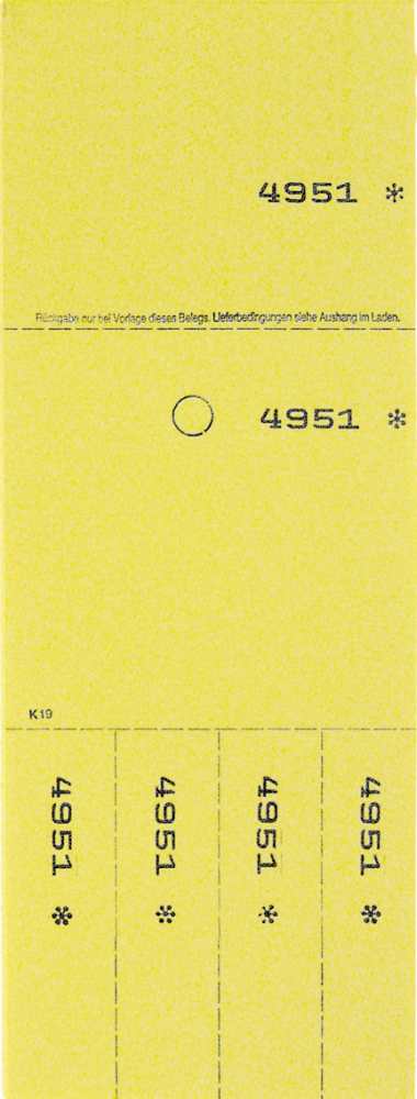 Annahmeblock Kombi 19, gelb, Mindestmenge 