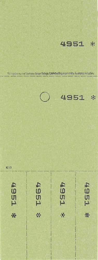 TICKETS DE DEPOT KOMBI 19,VERT 