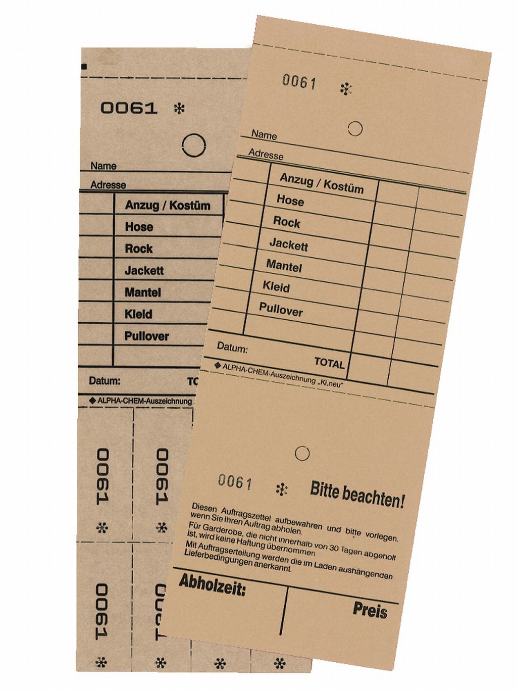 Annahmeblock KI/neu, braun, Mindestmenge 