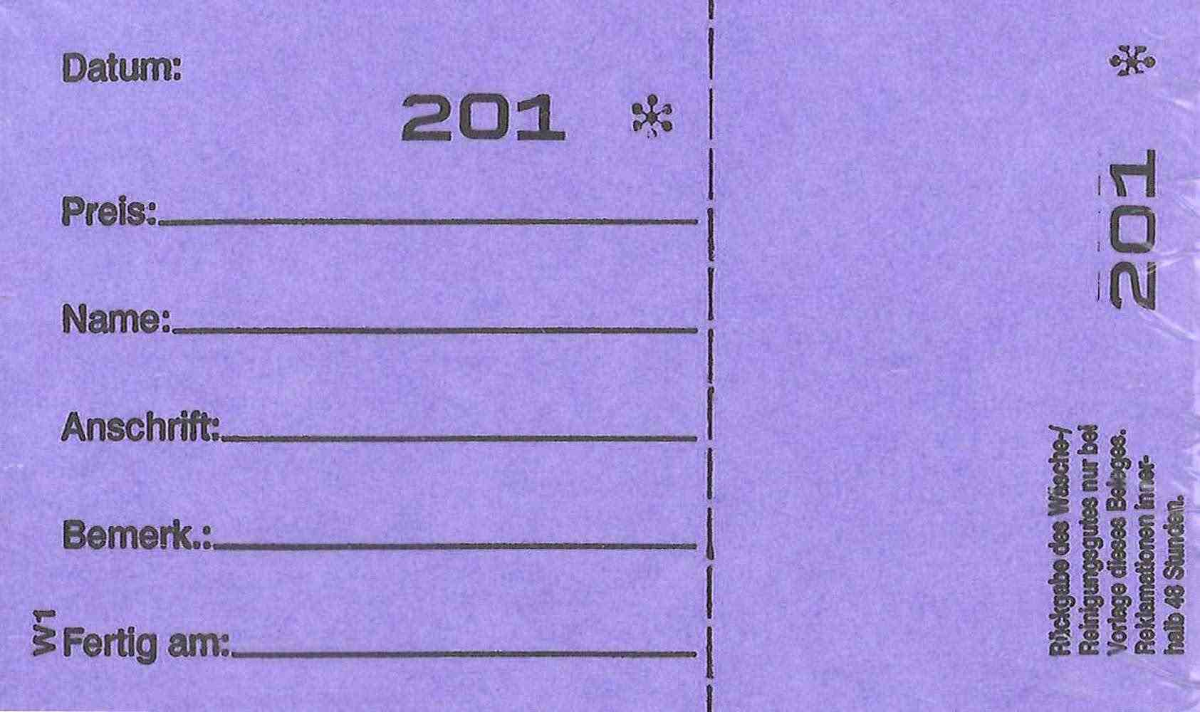 Wäscheannahmeblock W1, lila 