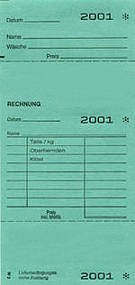 Wäscheannahmeblock W2, grün 