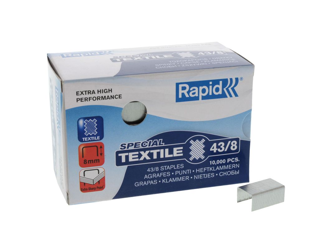 Heftklammern RAPID 43/8 NK für Textilien, verzinkt 