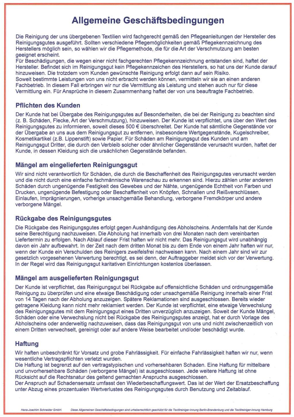 Schild "Allgemeine Geschäftsbedingungen", 2-farbig 