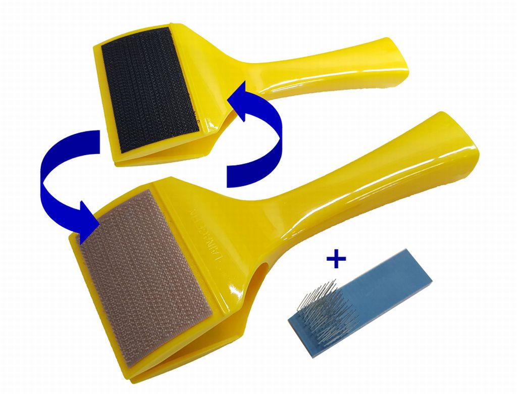 Pilling / knitwear brush ERAFIX, yellow, 2 sides 