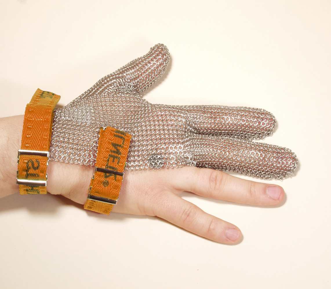Handschuhe aus Stahlnetz, Schnittschutz, rechts 