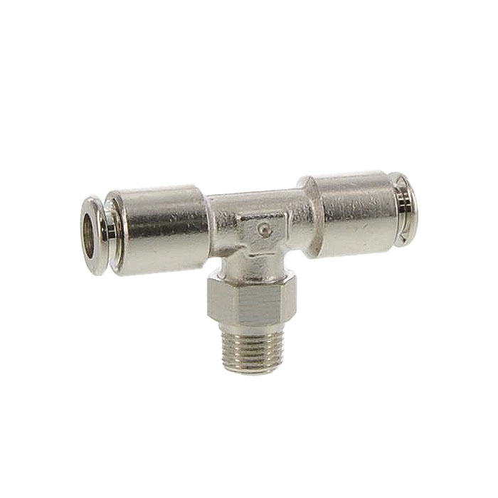 Raccord instantané en T, conique mâle, 6mm x R1/8" 