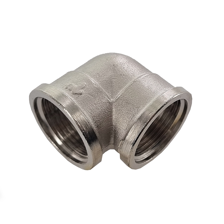 Winkelstück 90°, 1", Messing vernickelt, 