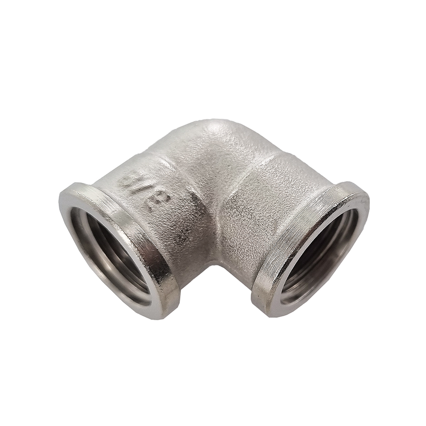 Coude 90°, 3/8" x 3/8" ,laiton nickelé,  