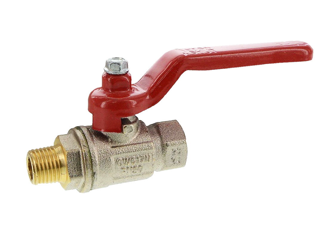 Brass ball valve FxM 1/4", length = 56,9 mm, PN 50 