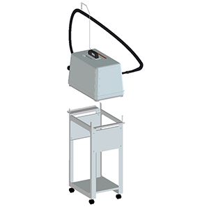 Stand with castors and shelf for 